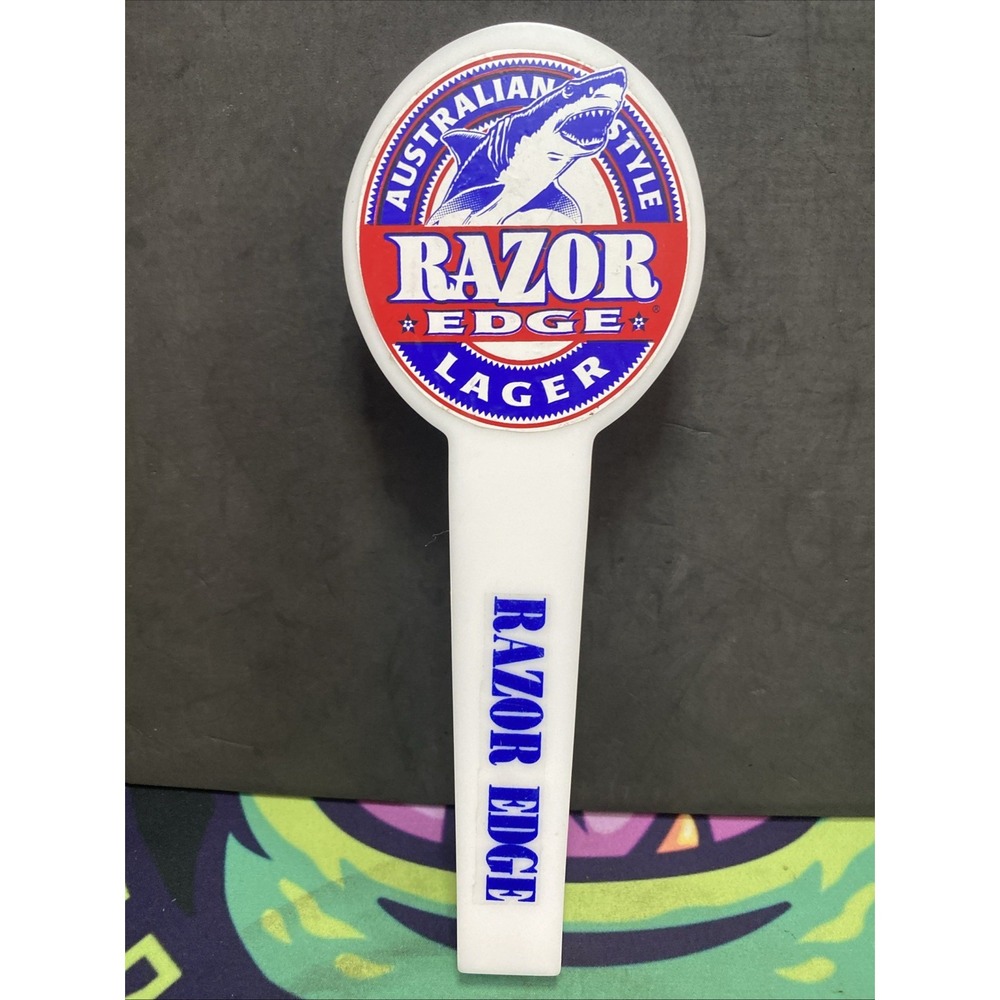 RAZOR EDGE LAGER GREAT WHITE SHARK beer tap handle. TAZMANIA, AUSTRALIA. RARE